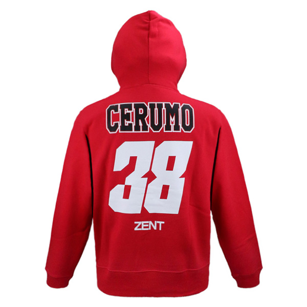 autosport web shop / TGR チーム ゼントセルモ（ZENT CERUMO）ファン フードスウェットジャケット 2022（レッド）